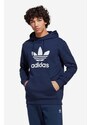 Bavlněná mikina adidas Originals pánská, tmavomodrá barva, s kapucí, vzorovaná, IA4886-navy