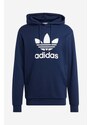 Bavlněná mikina adidas Originals pánská, tmavomodrá barva, s kapucí, vzorovaná, IA4886-navy