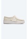 Clarks Originals Semišové mokasíny Clarks Wallabee Cup White béžová barva, 26158152-CREME