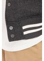 Bunda z vlněné směsi Filling Pieces Varsity Jacket šedá barva, přechodná, 81422201874-GREY