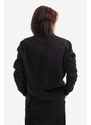 Bavlněná mikina Rick Owens dámská, černá barva, s kapucí, hladká, DS01B7231.F.BLACK-Black