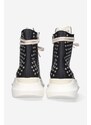 Kožené kecky Rick Owens pánské, černá barva, DU01C6840.VLES2.BLACK-Black