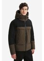 Péřová bunda Woolrich Male Mixed Media Teton Jacket CFWOOU0525MRUT172 pánská, zelená barva, zimní