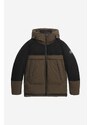 Péřová bunda Woolrich Male Mixed Media Teton Jacket CFWOOU0525MRUT172 pánská, zelená barva, zimní