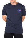 Bavlněné tričko Alpha Industries Space Shuttle T tmavomodrá barva, s potiskem, 176507.07-navy