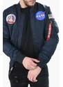 Oboustranná dětská bomber bunda Alpha Industries MA-1 TT NASA Reviersible II 186101 07 pánská, tmavomodrá barva, přechodná