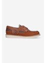 Kožené mokasíny Timberland Newmarket II Boatshoe pánské, hnědá barva, A2AGZ-BROWN