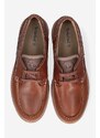 Kožené mokasíny Timberland Newmarket II Boatshoe pánské, hnědá barva, A2AGZ-BROWN