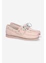 Semišové mokasíny Timberland Classic Boat 2 Eye dámské, růžová barva, na plochém podpatku, A285C-PINK