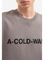 Bavlněná mikina A-COLD-WALL* Essential Logo Crewneck pánská, šedá barva, s potiskem, ACWMW056.-SLATEGREY