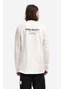 Bavlněné tričko s dlouhým rukávem Norse Projects Holger Tab Series Logo LS bílá barva, s potiskem, N10.0189.0001-0001