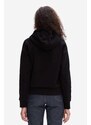 Bavlněná mikina A.P.C. Hoodie Christina dámská, černá barva, s kapucí, aplikací, COEIP-F27624 BLACK