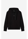 Bavlněná mikina A.P.C. Hoodie Christina dámská, černá barva, s kapucí, aplikací, COEIP-F27624 BLACK