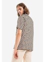Bavlněné tričko Norse Projects Johannes Nautical Stripe béžová barva, N01.0576.0957-0957