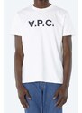 Bavlněné tričko A.P.C. Vpc Blanc bílá barva, s potiskem, COBQX.H26586-DARKNAVY