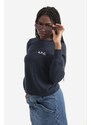 Bavlněná mikina A.P.C. Sweat Shelley COETM-F27693 DARK NAVY dámská, tmavomodrá barva, s potiskem