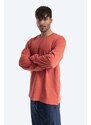 Bavlněné tričko s dlouhým rukávem Edwin Embroidery TS LS červená barva, s aplikací, I029701.0N0TT-Multi