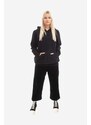 Bavlněná mikina Rick Owens Granbury dámská, černá barva, s kapucí, s potiskem, DS02B4227.FEP1-Black