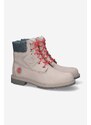 Semišové workery Timberland 6IN Hert BT Cupsole W dámské, šedá barva, na plochém podpatku, lehce zateplené, A5M8Z-GREY