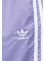 Kraťasy adidas Originals dámské, fialová barva, s aplikací, high waist, IB7300-violet