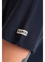 Bavlněné tričko Kangol Heritage Basic tmavomodrá barva, s potiskem, KLHB003-OFFWHITE