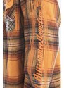 Košile s příměsí vlny Billionaire Boys Club Check Shirt B22417 ORANGE oranžová barva, regular, s klasickým límcem