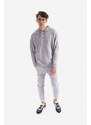 Bavlněná mikina Alpha Industries Organics Emb Hoody pánská, šedá barva, s kapucí, s aplikací, 118350.643-grey