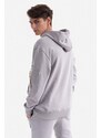 Bavlněná mikina Alpha Industries Organics Emb Hoody pánská, šedá barva, s kapucí, s aplikací, 118350.643-grey