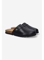 Kožené pantofle A.P.C. Mules Danny pánské, černá barva, PXAWV-H51068 BLACK