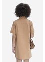 Bavlněné šaty A.P.C. Robe Berangere béžová barva, mini, COGBM-F05953 BEIGE