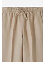 Plátěné kalhoty A.P.C. Pantalon Carlota béžová barva, jednoduché, medium waist, LIAEO-F08426 BEIGE