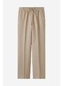 Plátěné kalhoty A.P.C. Pantalon Carlota béžová barva, jednoduché, medium waist, LIAEO-F08426 BEIGE