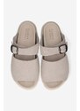 Semišové pantofle Clarks Originals Crepe Slide dámské, béžová barva, na platformě, 26172568