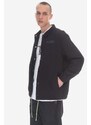 Bunda PLEASURES Bended Coach Jacket pánská, černá barva, přechodná, oversize, P23SP005-WHITE