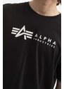 Bavlněné tričko Alpha Industries Alpha Label T 2 Pack černá barva, 118534.03