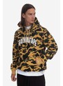 Bavlněná mikina A Bathing Ape pánská, žlutá barva, s kapucí, vzorovaná, 001PPI801009M-YELLOW