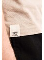 Bavlněné tričko Alpha Industries Organics EMB béžová barva, s potiskem, 118531.627-cream