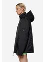 Bunda Rains Fuse Jacket dámská, černá barva, přechodná, oversize, 15400-BLACK.