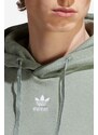 Mikina adidas Originals Ess+ Hoody H pánská, zelená barva, s kapucí, hladká, HR2962-green