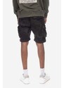 Bavlněné šortky Alpha Industries Crew Short Camo černá barva, 196201.125-black