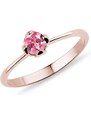 Prsten z růžového zlata s růžovým safírem KLENOTA R0709654