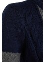 Trendyol Navy Blue Soft Textured Color Block Crew Neck Knitwear Sweater