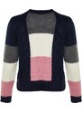 Trendyol Navy Blue Soft Textured Color Block Crew Neck Knitwear Sweater