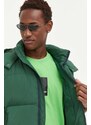 Péřová vesta Tommy Jeans zelená barva