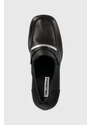 Kožené lodičky Karl Lagerfeld STRADA černá barva, na podpatku, KL30133