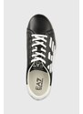 Dětské kožené sneakers boty EA7 Emporio Armani černá barva
