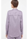 Košile Calvin Klein dámská, fialová barva, regular, s klasickým límcem