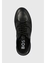 Kožené sneakers boty BOSS Gary černá barva, 50498064