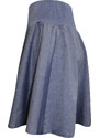 Dámská modrá plátěná sukně s širokým pasem A1963