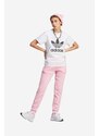 Tepláky adidas Originals růžová barva, hladké, IA6455-pink